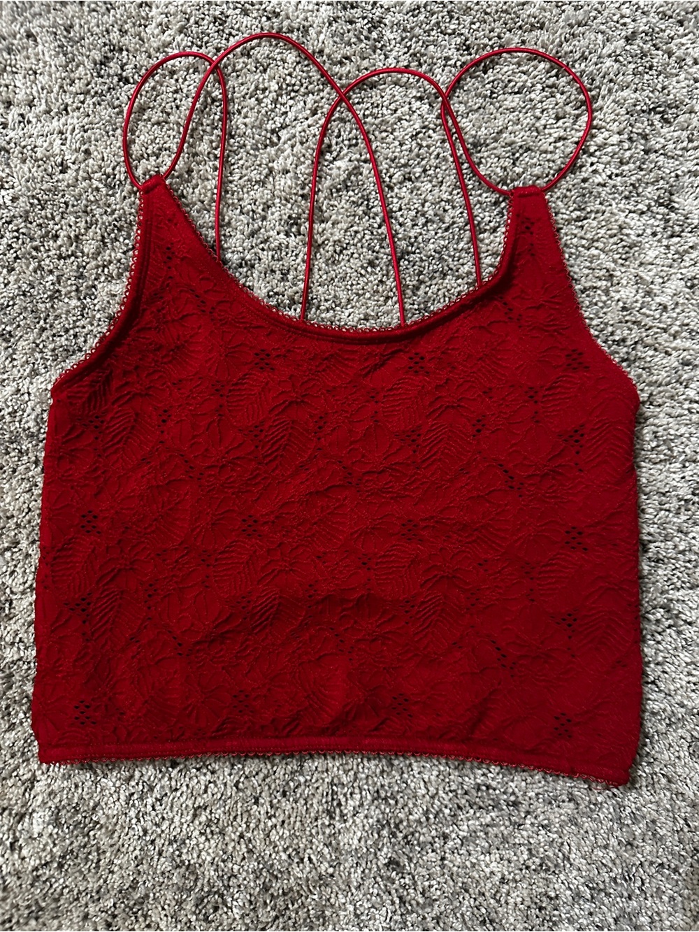 Fabletics Red Lace Double-Strap Camisole